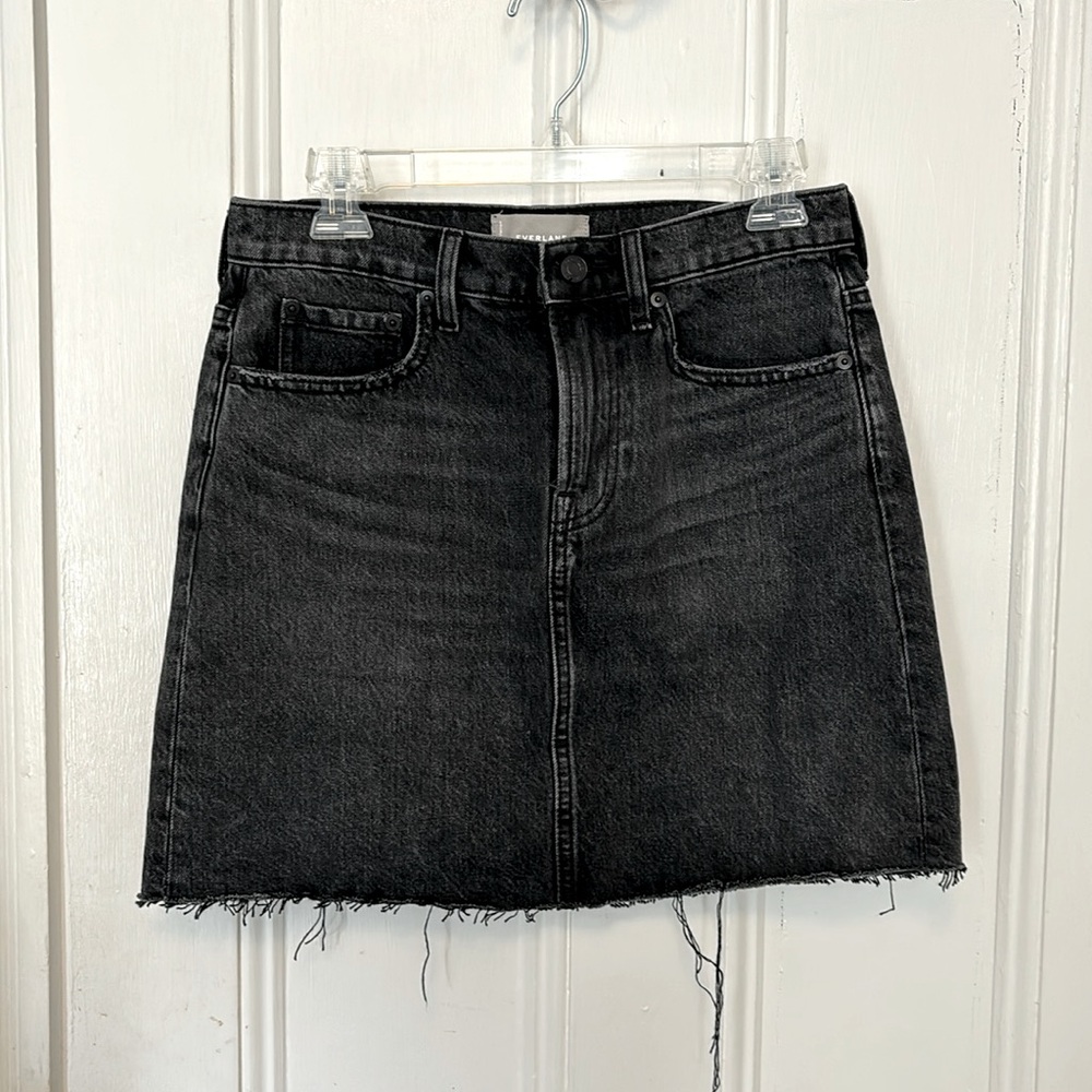 Everlane Black Denim Mini Skirt